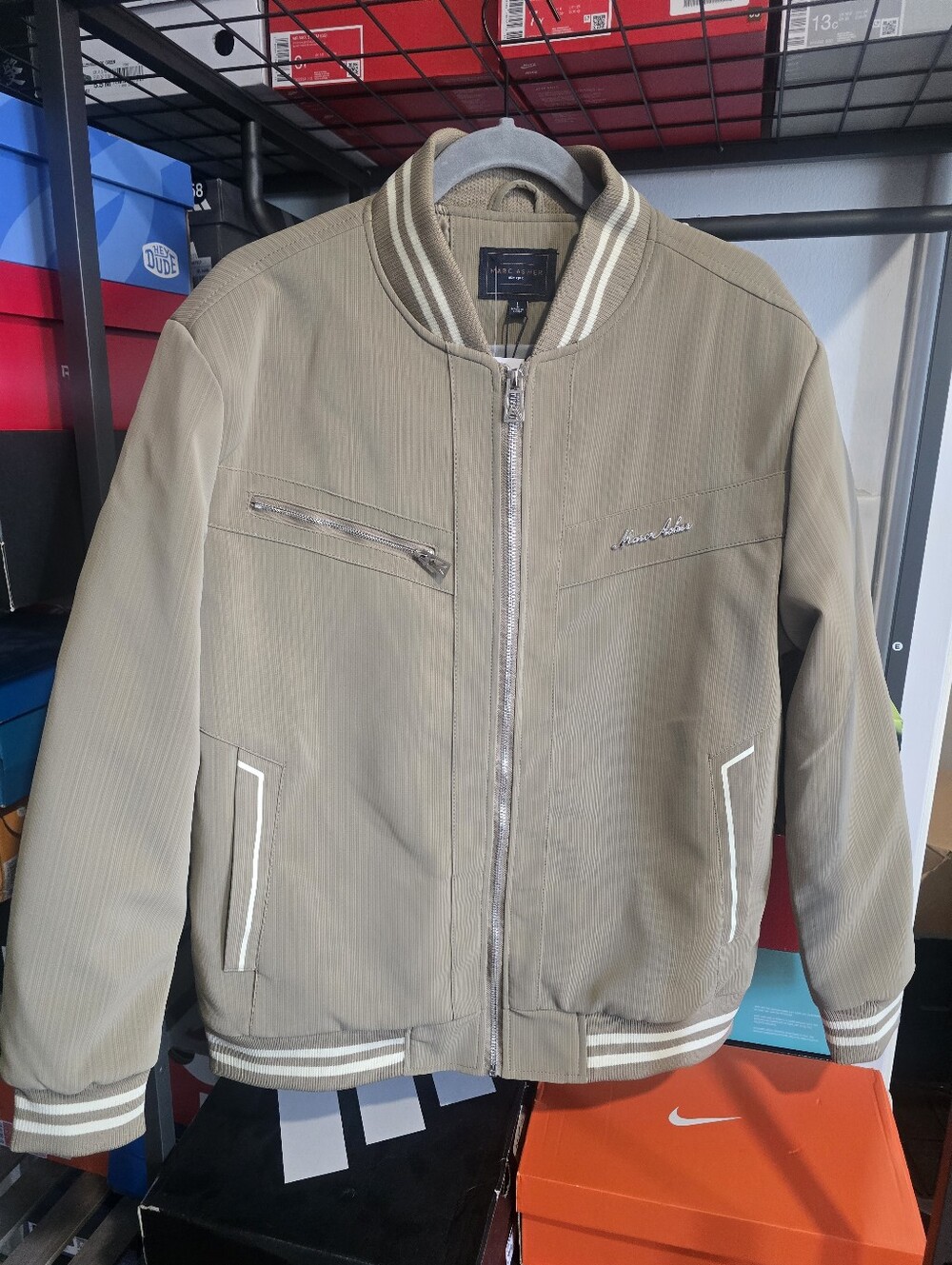 Marc Asher Men's Taupe Bomber Jacket NWT Size LG